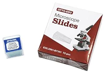 OPTO-EDU E35.3501 Blank Microscope Slides & 100-Pieces Square Cover Glass, Glass