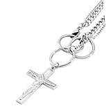 Abaodam Collar para Hombre Colgante de Cruz en Acero Inoxidable, Estilo Hip Hop, Cadena de Cuello Moderna, Joyería Masculina para Fiesta y Uso Diario