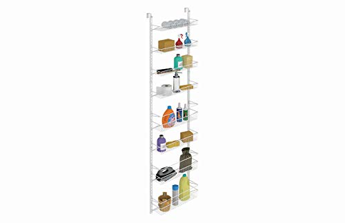 Closetmaid Adjustable Organizer Rack With Baskets Wall Or Over Door Mount, For Kitchen, Pantry, Utility Room, Closet, 18 In. W, White Finish, Inch #TOP7