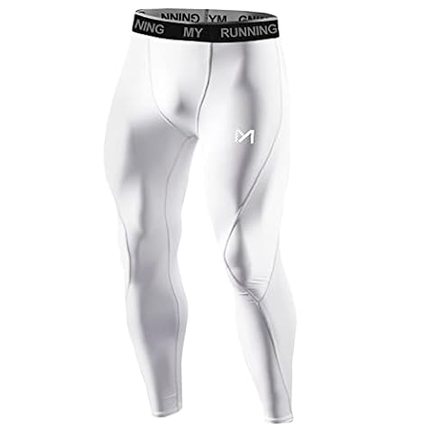 MEETYOO Spodnie kompresyjne Męskie, sportowe legginsy Oddychające rajstopy fitness Spodnie bielizny termoaktywnej Majtki Długie do biegania Piesze wycieczki Jazda na rowerze