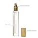 Seafulee 5PCS Cologne Atomizer Empty, 10ML Mini Perfume Bottles Refillable With Dispenser Tools, Pocket Spray Bottle for Travel and Sample Container (Transparent+Golden Cap)