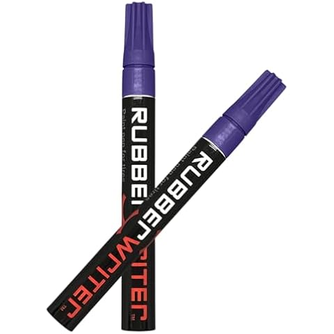 AUTOMOTIVATED ColorLugs RubberWriter Paint Pen for Car Tires | Oil-Based Marker for Tire Lettering | Waterproof Ink | Fast Drying | Medium Size Tip | Apply at Home | Color: Purple | Pack of 2 Pens Cover