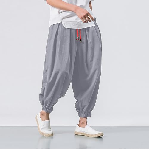 Mens Lounge Pants Hip Hop Lantern Fashion Pants Oversized Tapered Casual Comfy Elastic Drawstring Baggy Trouser4