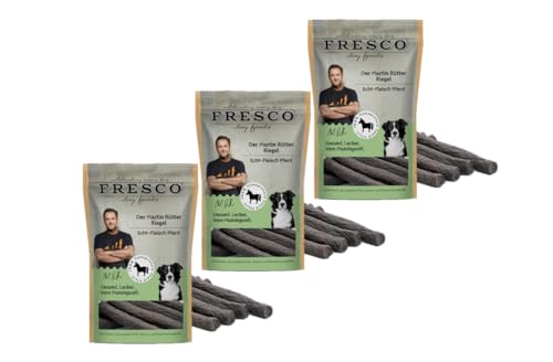 Fresco - Der Martin Rütter Riegel | aus reinem Pferdefleisch 3X 100g | Der Echt-Fleisch Monoproteinsnack | getreidefrei, gesund und natürlich