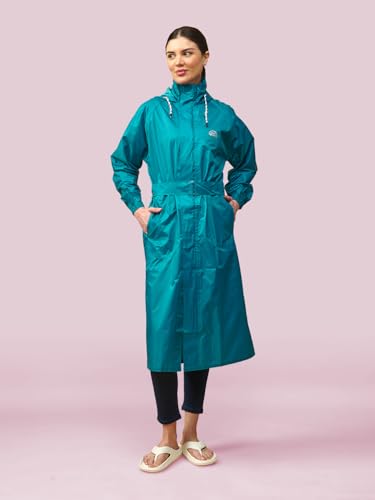 Image of LUX VENUS Solid Long Raincoat for Women