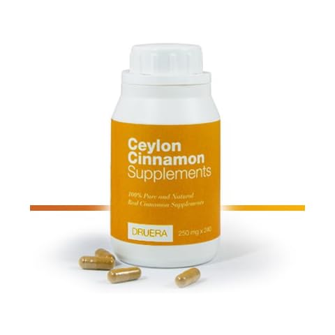 DRUERA Ceylon Cinnamon Supplements 250mg X 240 Capsules with 100% Ceylon Cinnamon & Shipped from Ceylon Cover