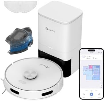 Robot Aspirateur Laveur EZVIZ RE4 Plus - Station Auto-vidage 4L, LiDAR, 4000Pa, Contrôle App/alexa, Pour 300m² - 9