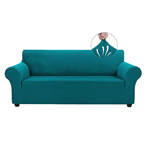Asnomy Couch Covers for 3 Cushion Couch Stretch Sofa Covers Slipcovers, Pet Protector Furniture Covers for Dogs Cats Spandex Jacquard Fabric Small Checks(XX-Large,Peacock Blue) Asnomy Couch Covers for 3 Cushion Couch Stretch Sofa Covers Slipcovers, Pet Protector Furniture Covers for Dogs Cats Spandex Jacquard Fabric Small Checks(XX-Large,Peacock Blue)