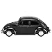 QFX Bluetooth 1960 Bug Retro Car Replica Speaker, 3-inch Speakers, Hands Free Link, Built-in Microphone, FM Radio and LED Party Lights, Black - BT-1960-BLK