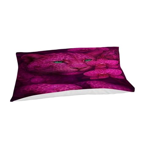 Housse de couette léopard 135x200 microfiltre lit single avec taie