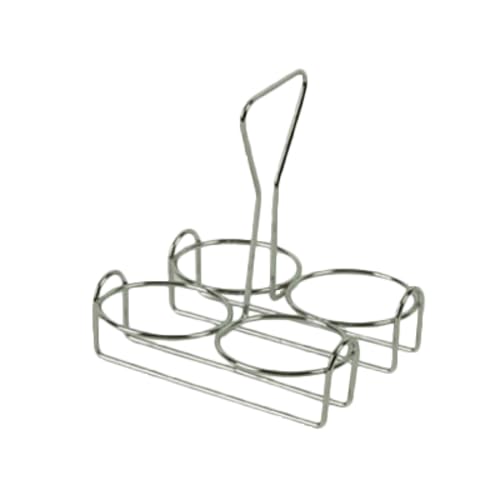 A-to-Z Supply SLCJH004 Condiment Rack, Tabletop, Holds Four Condiment Jars (not Included), Stainless Steel