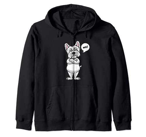 Stubborn West Highland White Terrier Dog funny Zip Hoodie, Black
