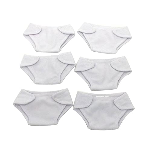 Baby Whitney Toy Doll Diapers 6 Pack, Choose Color (White)