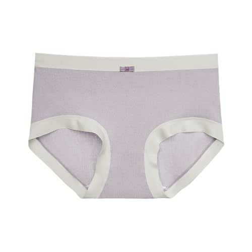 KAIWON underwear women 3 Pack Cotton Seamless Women's Underwear Skin-friendly Girls Mid-waist Shorts Briefs-fog-l