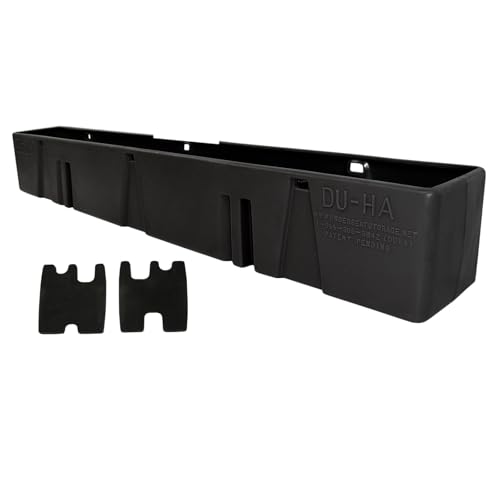 DU-HA Behind-The-Seat Storage Unit fits Ford F250 F350 F450 F550 Super Duty Crew Cab without Factory Subwoofer | Black Heavy-Duty Back Seat Organizer | 20054