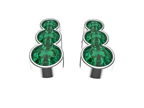 Sametrue Jewels Round Natural Emerald Earrings In Gold Aaa Quality Emerald #TOP3