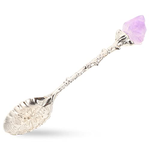 Hemobllo Cuchara de Inoxidable y Piedra Natural Cuchara Vintage para Café y Dulces Accesorio Multifuncional para Cocina y Cafeterías para Uso Casa y Restaurantes