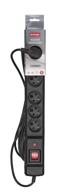 REGLETA NEGRA ACTIVEJET COMBO 6GN 3M CON CABLE