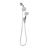 Bath Bliss 5 Function Luxury Dual Shower Head | Handheld Showerhead | 5’ Stainless Steel Hose | Wall Mounted Shower Head | Mounting Bracket | Rainfall | Massage | Rain + Spray | Anti-Leak | Chrome