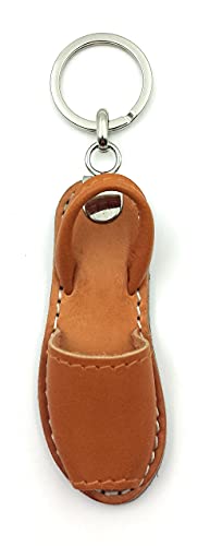 franartPiel - Llavero avarca, menorquina, sandalia hecho en Piel Ubrique - Alta Calidad (Camel)