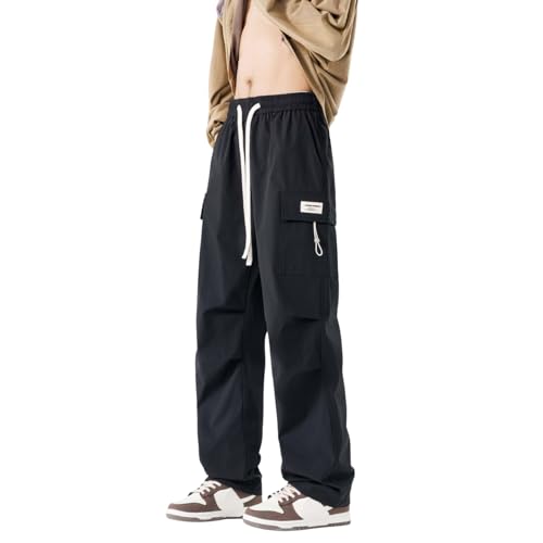 Image of Venzina Men's Techwear Casual Pants, 2-in-1 Straight Leg Waterproof Quick-Dry Joggers, Urban Functional Pants with Contrast Zipper, for Commuting Travel Workout