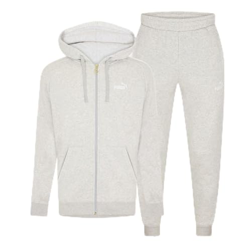 Puma Mens Fleece Tracksuit Grey/white XS