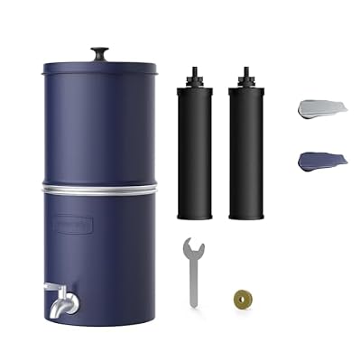 Waterdrop 2.25G Gravity Water Filter System with 2 Carbon Filters and Metal Spigot, NSF/ANSI 42&371 Standard, Reduces 99% of Chlorine and Lead for Home, Camping, Emergencies, King Tank, WD-TK-AP