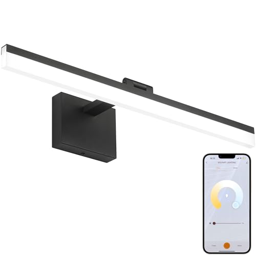 Image of SOLFART Black Bathroom Light Fixtures Vanity Light Modern Bathroom Lights Over Mirror Led Lights for Bath 23.6 Inch APP Control Adjustable Color Temperature Dimmable Vanity Led Lights