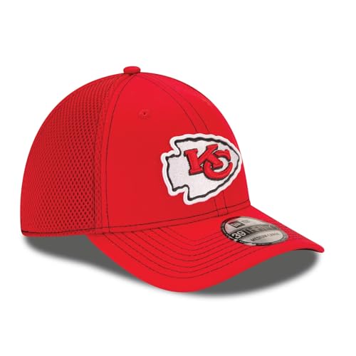 New Era Unisex-Adult NFL 39THIRTY Team Color Neo Primary Logo Stretch Fit Flex Football Cap Hat - Kansas City Chiefs Red - Large/X-Large - Image 3