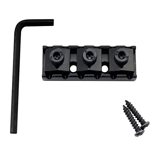 Musiclily 42mm Guitare Sillets Tête Bloquant Locking Nuts pour Guitare électrique Vibrato FLoyd Rose Double Locking System, Noir