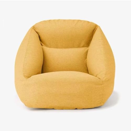 Rosoy エアーソファ ビーンバッグ インフレータブルソファ チャコール 幅95×奥行き95×高さ72.5cm ポリエステルファイバー (イエロー)