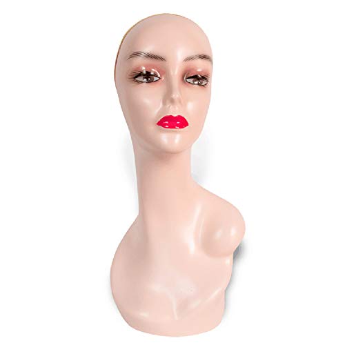 Female Head Model Manikin Mannequin Wig Scarf Glasses Hat Cap Display Stand - Flesh