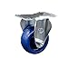 Solid Polyurethane Swivel Top Plate Rigid Caster w/3.5" x 1.25" Blue Wheel - 300 lbs Capacity/Caster - Service Caster Brand