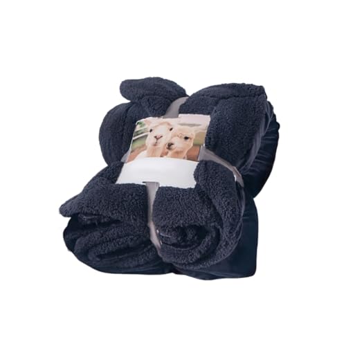 Manta de sofá, manta de forro polar suave, manta cálida y suave, manta hecha de forro polar Sherpa de doble cara y franela, manta cálida para la comodidad diaria (Deep Space Gray 100 x 130 cm)