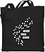 Geschenk für Hundebesitzer - Never walk alone Pfotenabdrücke - Unisize - Schwarz - tasche never walk alone - WM101 - Stoffbeutel aus Baumwolle Jutebeutel lange Henkel