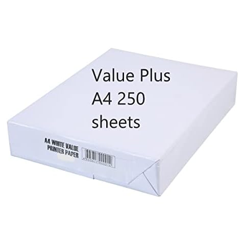 Value Plus A4 White Copier Printing Paper 250 Sheets 80gsm Cover