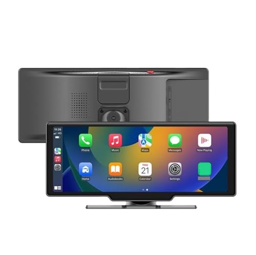 Jeocoai Navegación en Coche Pantalla táctil inalámbrica CarPlay de 10,26 Pulgadas para el Panel Control con navegación portátil