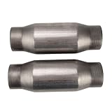 Torchtree 3“ Universal Catalytic Converter, Universal 3 inch Catalytic Converter High Flow Performance Stainless Steel 2PCS 410300