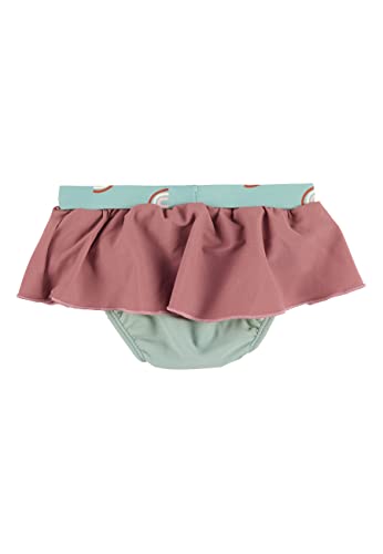 Sterntaler Badehose Regenbogen Print mit Volant - UV-Schutz 50+ Baby Schwimmhose mit Windeleinsatz bis Größe86/92 - Mädchen Badehose mit praktischer Kordel zur Weitenregulierung, steingrün, Größe 104