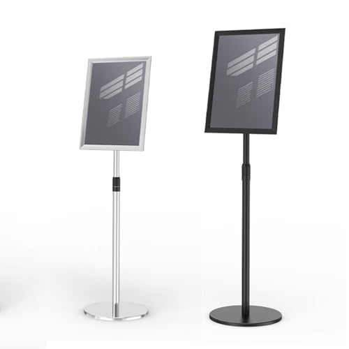 Présentoir sur pied pour affiches rotatif noir format A3 réglable