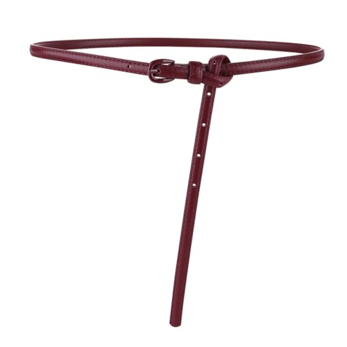 Cowhide Thin Belt For Women's Decoration Suit With Dress Shirt Waist Up Versatile Thin Belt For Women's(D)