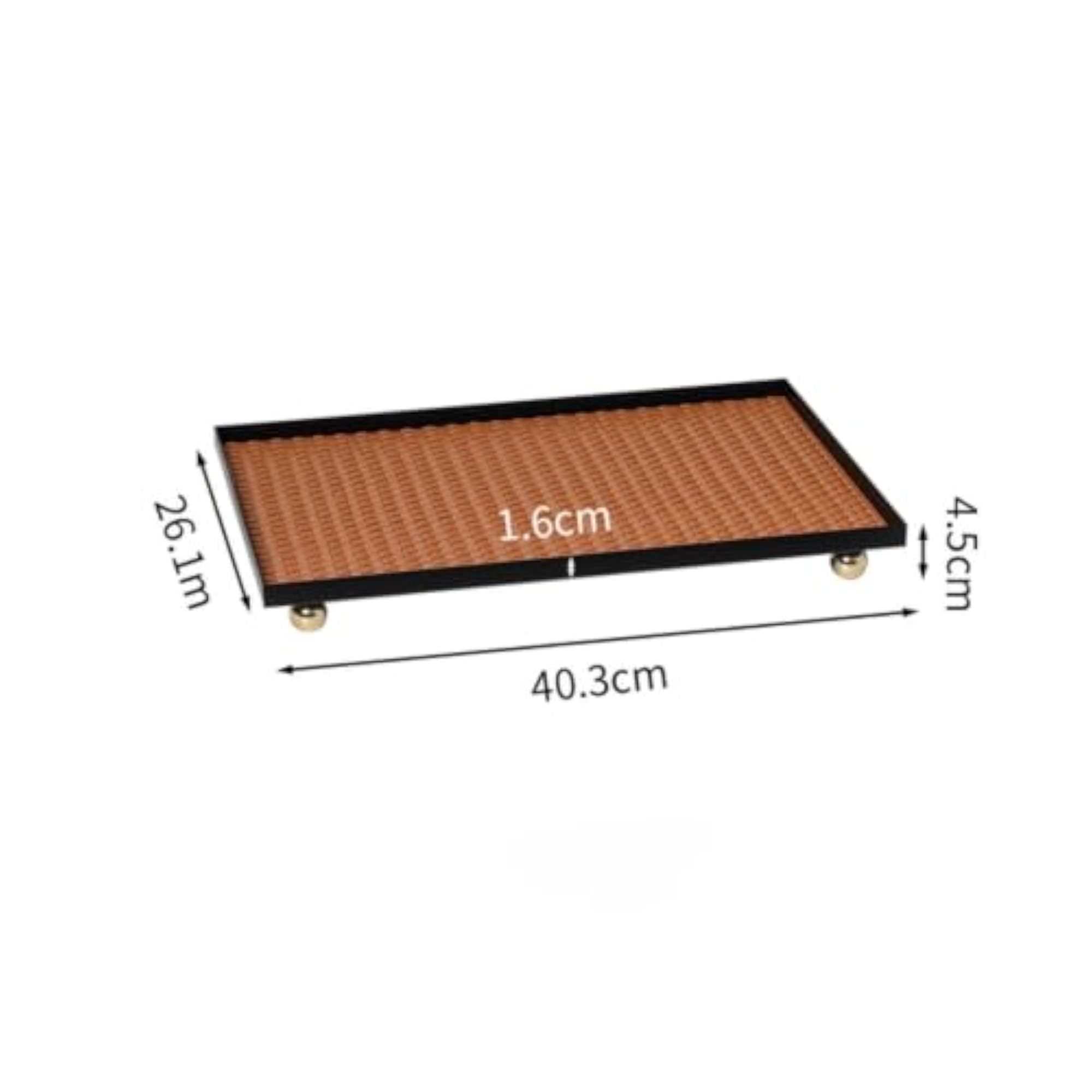 Faux Leather Rectangular Tray with Ball Feet, Home Decor
