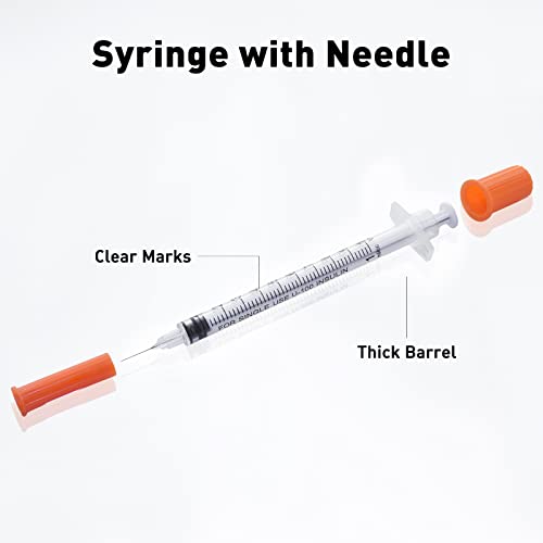 Image of U-100 1cc 30g 5 /16 In (8mm) Syringe with Needle, Individually Wrapped, Pack of 20