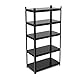 Relaxdays Schwerlastregal, HBT: 150x75x30 cm, 875 kg, Stahl, 5 Ebenen, Lagerregal, Keller, Garage, zum Stecken, schwarz