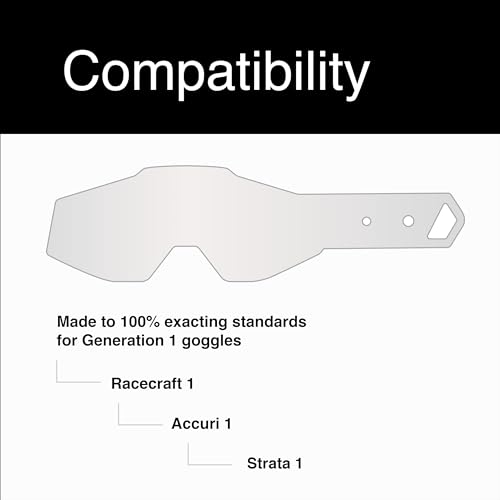 100% Damen 51011-010-02 Racecraft/Accuri/Strata Standard Tear-Offs, Clear, Einheitsgröße EU