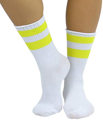 Image of ToBeInStyle Women's Acrylic Ankle Hi With Double Stripe Top Crew Fun Athletic Socks