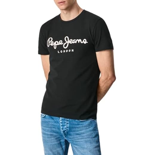 Pepe Jeans Original Stretch Camiseta, Negro (Black 999), Large para Hombre