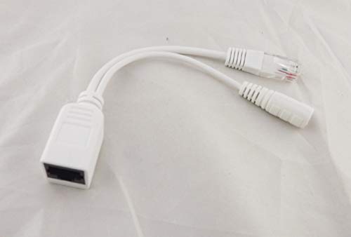 Adaptador divisor POE 1 par con cable adaptador RJ45 inyector de alimentación kit CCTV blanco miniatura 2