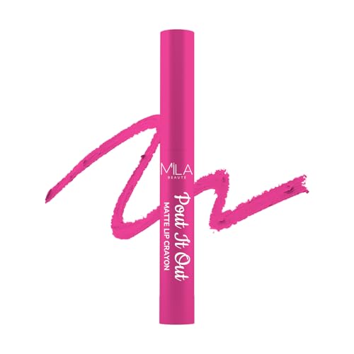 Image of Mila Beaute Pout It Out Matte Lip Crayon | Highly Pigmented & Enriched With Jojoba Oil | Soft Matte Finish | Creamy & Light Weight Texture | Smooth Glide Application | Shade - (Evil Queen 1.25g)