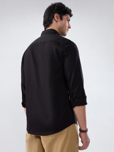 VASTRADO Jet Black Oxford Luxe Shirt - Image 8